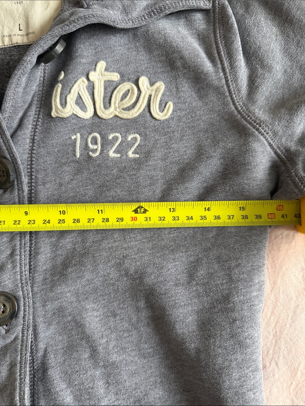 Y2K Vintage Hollister Button Up Mock Neck Fleece Cardigan Jacket Large - Picture 3 of 5